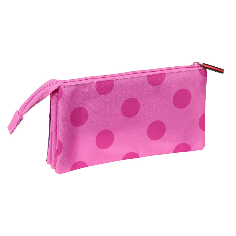 Image secondaire de Trousse Fourre-Tout Triple Lady Bug Fuchsia (22 x 12 x 3 cm)