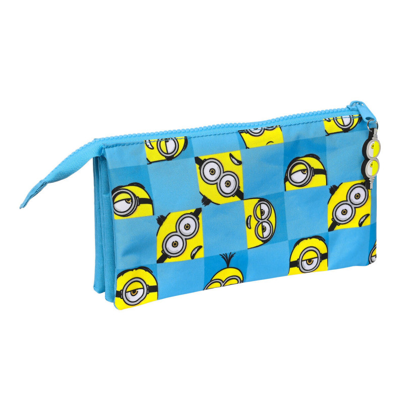 Image secondaire de Trousse Fourre-Tout Triple Minions Minionstatic Bleu (22 x 12 x 3 cm)