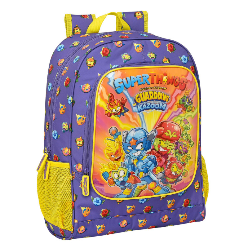 Cartable SuperThings Guardians of Kazoom Violet Jaune (32 x 42 x 14 cm)