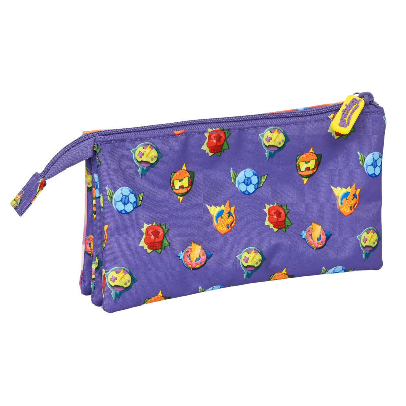 Image secondaire de Trousse Fourre-Tout Triple SuperThings Guardians Of Kazoom Jaune Violet 22 x 12 x 3 cm