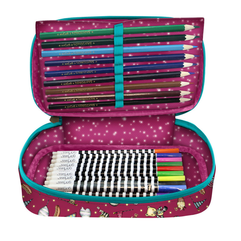 Image secondaire de Pochette crayons Gorjuss Fireworks Bordeaux (45 Pièces)