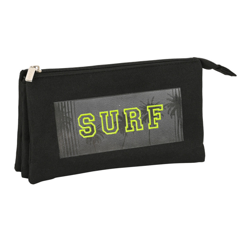 Trousse Fourre-Tout Triple Safta Surf Noir 22 x 12 x 3 cm