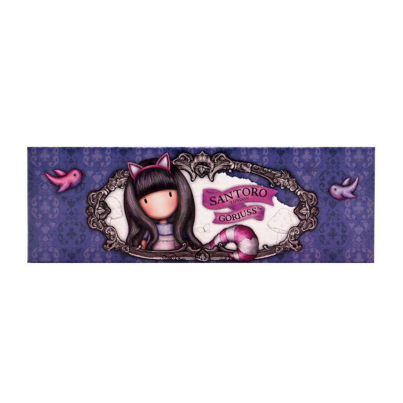 Fourre-Tout Gorjuss Cheshire cat Caisse Violet (20.2 x 4 x 7 cm)