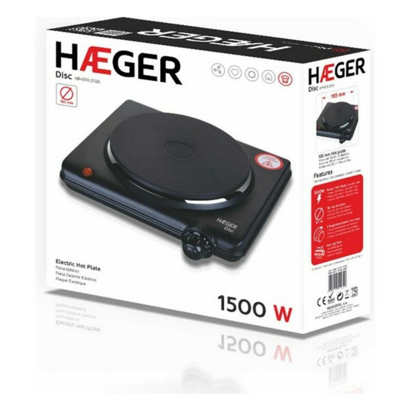 Image secondaire de Plaque Électrique Haeger HP-01B.012A 1500 W Noir Multicouleur