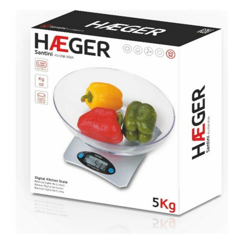 Image secondaire de Balance de cuisine numérique Haeger KS-05B.002B 5 kg Noir