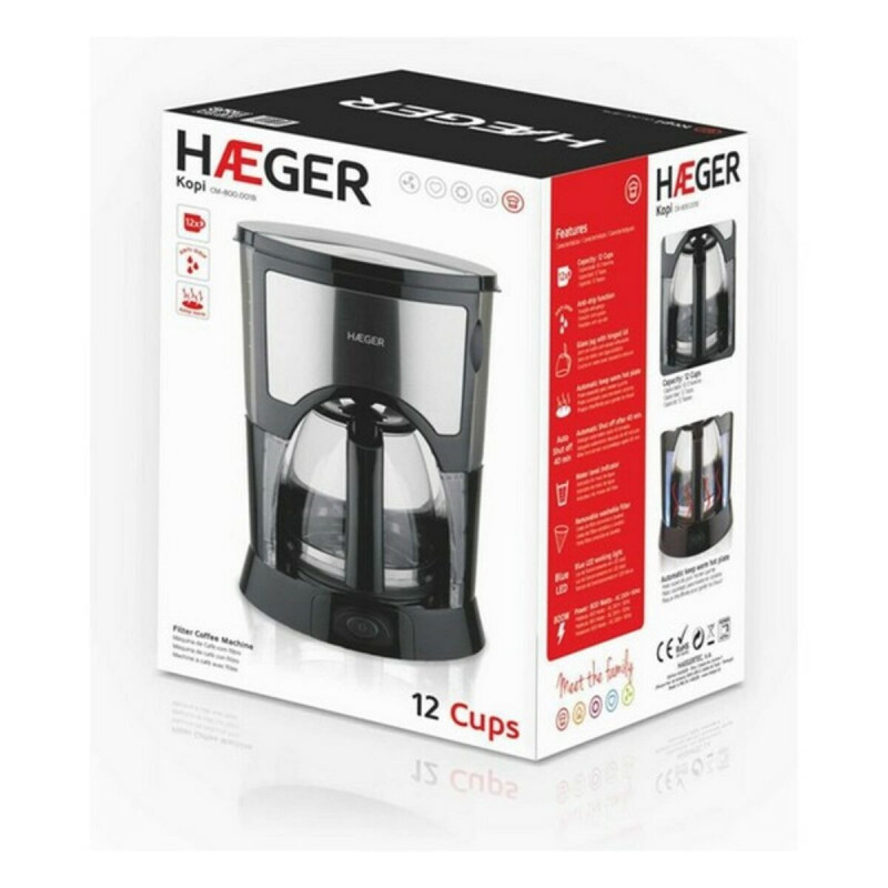 Image secondaire de Cafetière goutte à goutte Haeger cm-800.001B 800W Noir 800 W 550 W