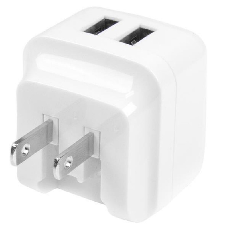 Startech.com Chargeur mural USB à 2 ports - Haute puissance 17W / 3,4A - Chargeur de voyage international - Blanc