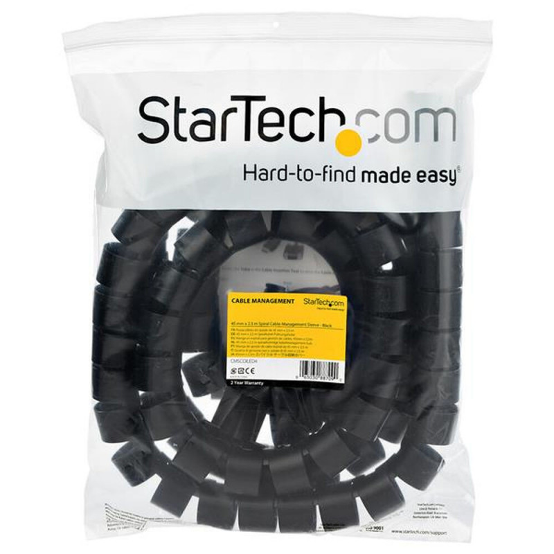 Startech.com Gaine spirale range-câble Noir - 2,5 m - Diamètre de 45 mm