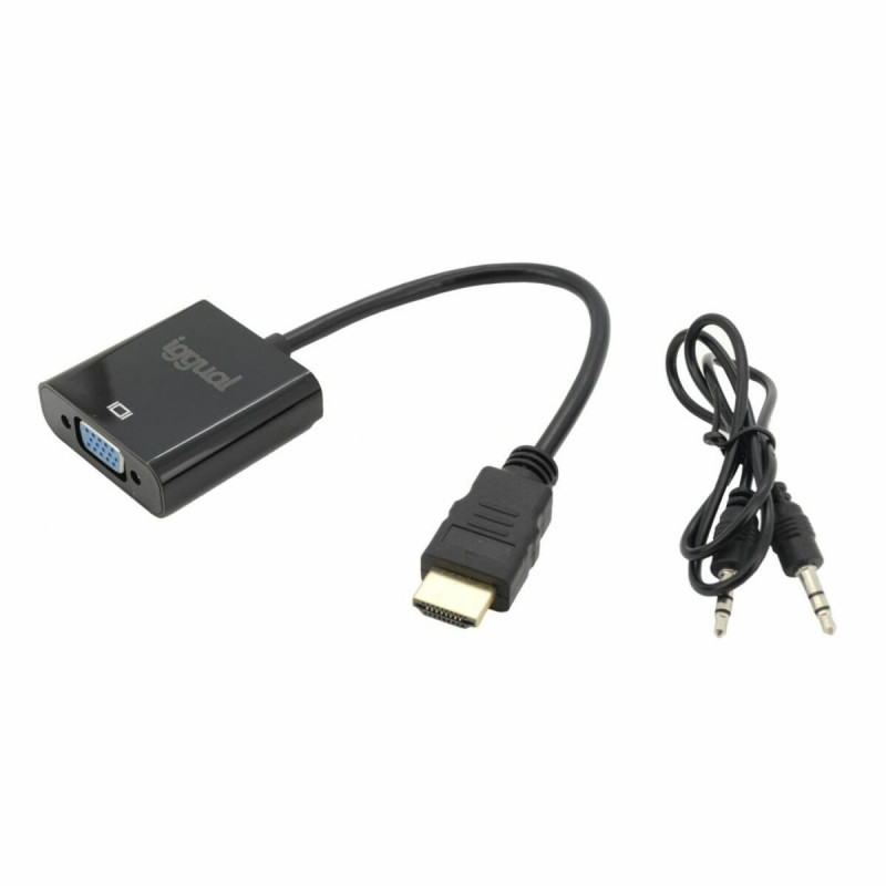 Image secondaire de Iggual IGG317303 câble vidéo et adaptateur 0,2 m HDMI Type A (Standard) VGA (D-Sub) Noir