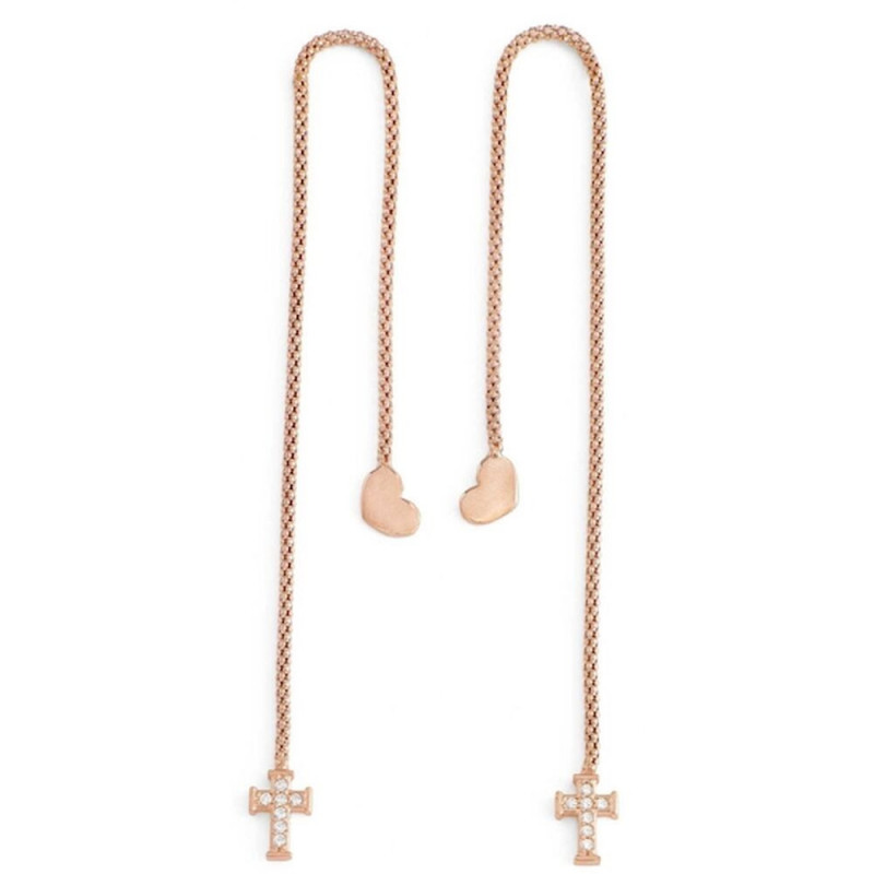 Boucles d'oreilles Femme Amen CUORE CROCE CRISTALLI ROSE GOLD