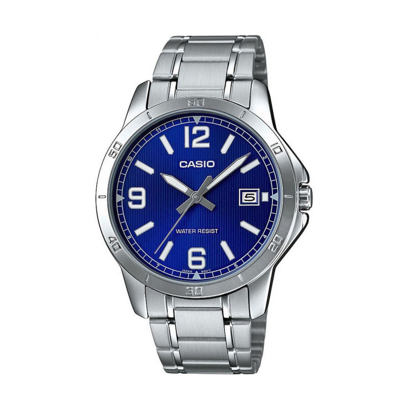 Montre Homme Casio Argenté Bleu