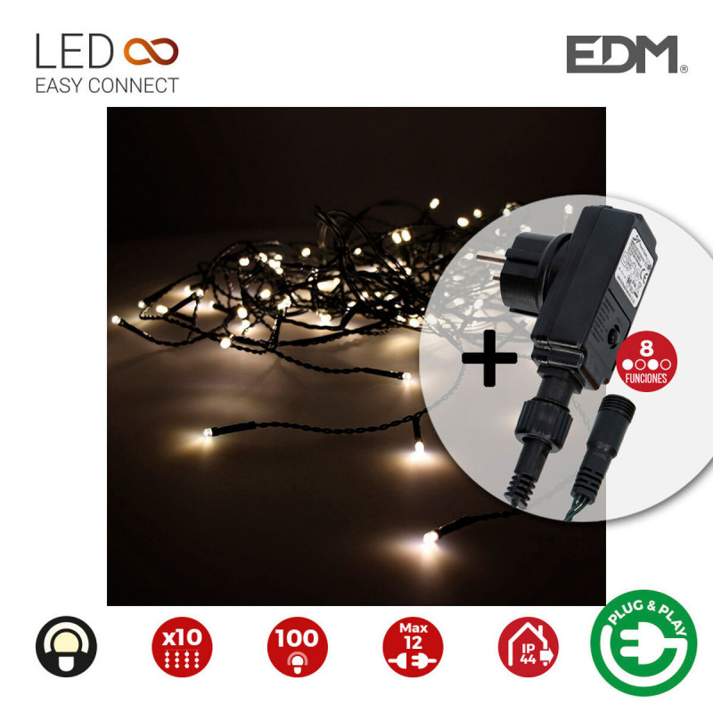 Barrière lumineuse LED EDM Easy-Connect Programmable Vert tendre (2 x 1 m)