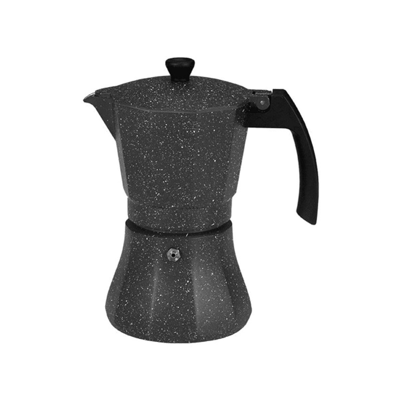 Cafetière Italienne EDM Noir Aluminium 12 Tasses Induction