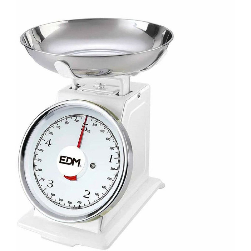 Bascule de cuisine rétro EDM Blanc 5 kg 20,5 x 4 cm