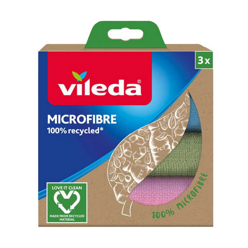 Chiffon en microfibres Vileda 168310 Microfibre 3 Pièces (3 Unités)