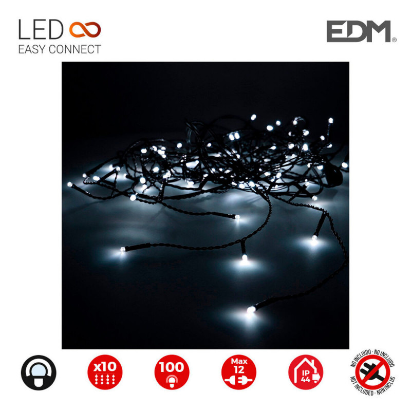 Barrière lumineuse LED EDM Easy-Connect Blanc 1,8 W (2 x 1 m)