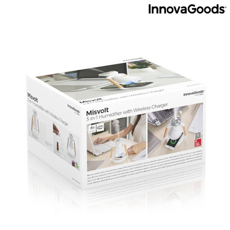 Image secondaire de Humidificateur Diffuseur d'Arômes et Chargeur Sans Fil 3 en 1 Misvolt InnovaGoods