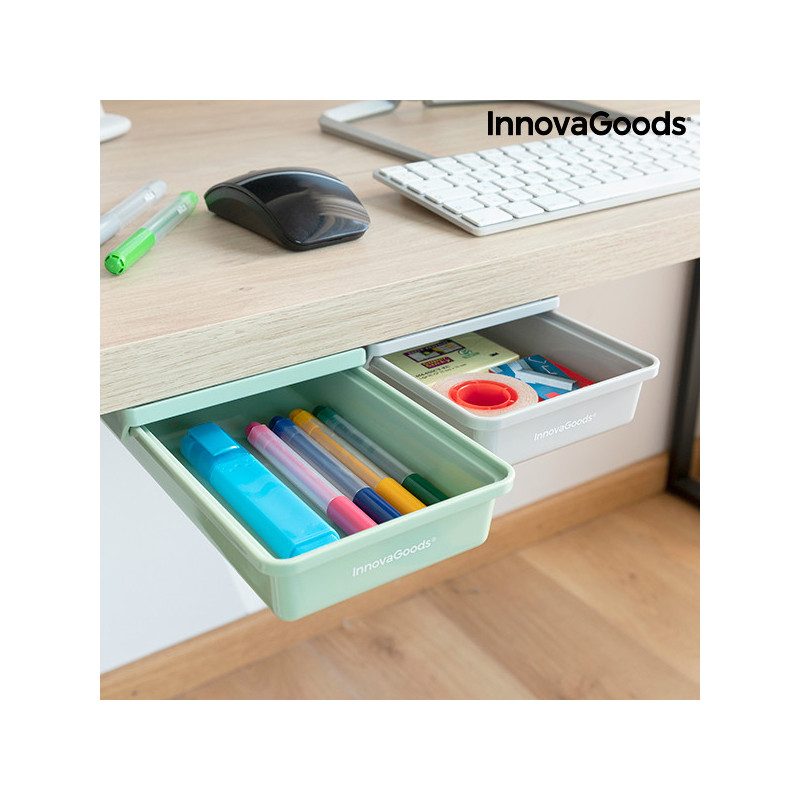 Jeu de Tiroirs Auxiliaires Adhésifs pour le Bureau Underalk InnovaGoods Pack de 2 unités