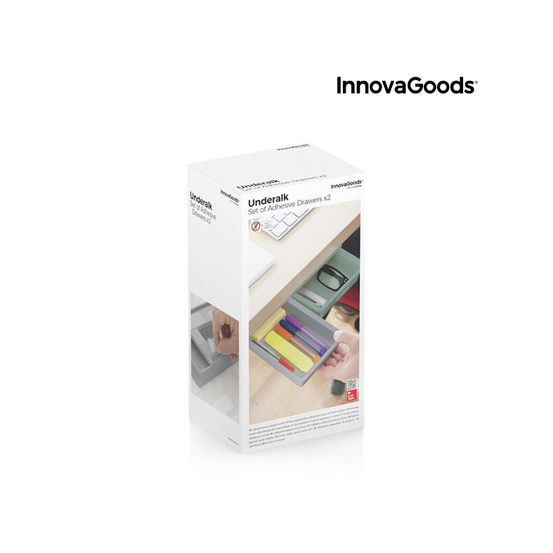 Image secondaire de Jeu de Tiroirs Auxiliaires Adhésifs pour le Bureau Underalk InnovaGoods Pack de 2 unités