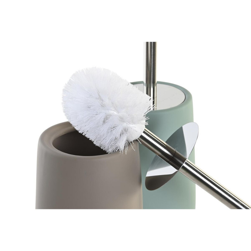 Image secondaire de Brosse de salle de wc DKD Home Decor 11 x 11 x 41 cm Beige Acier inoxydable Vert Dolomite (2 Unités)