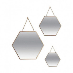 Ensemble de miroirs Atmosphera Hexagonal Doré Métal (3 Pièces) 43,99 €