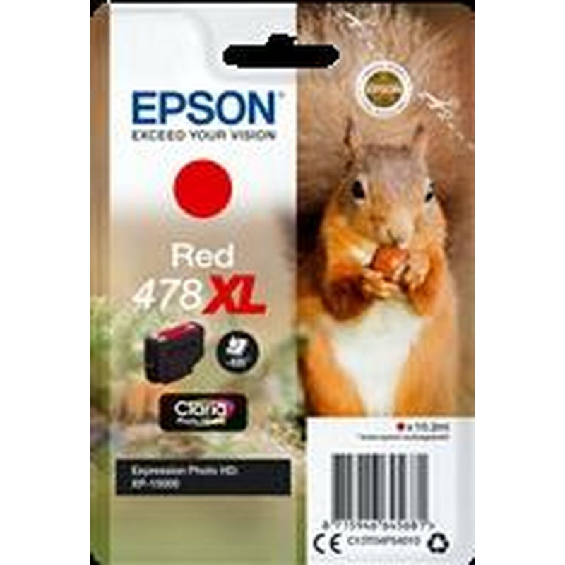 Epson Squirrel Singlepack Red 478XL Claria Photo HD Ink