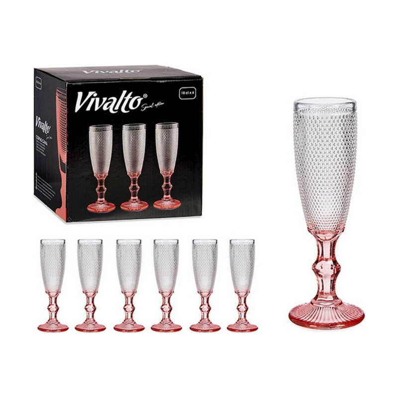 Image secondaire de Coupe de champagne Rose Transparent verre 6 Unités (180 ml)