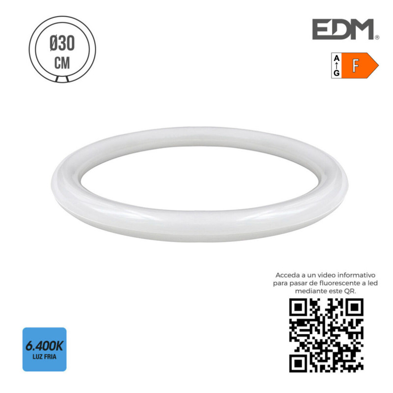 Tube LED EDM Circulaire G10Q F 18 W 2100 Lm Ø 30 cm (6400 K)