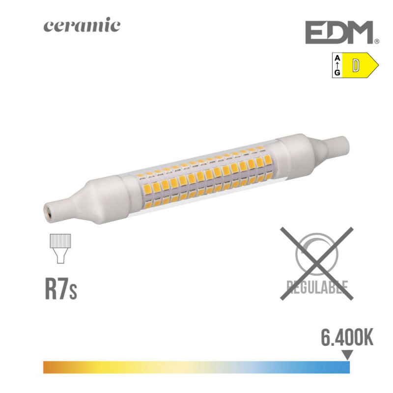 Lampe LED EDM Linéaire D 9 W R7s 1100 Lm Ø 1,5 x 11,8 cm (6400 K)