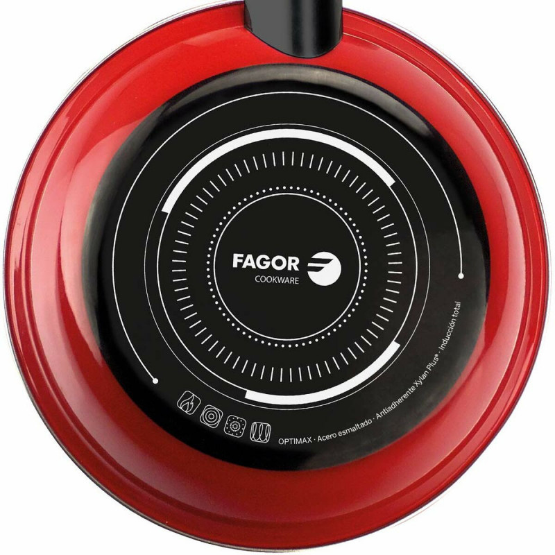 Image secondaire de Poêle FAGOR Optimax Rouge Acier émaillé (Ø 20 cm)