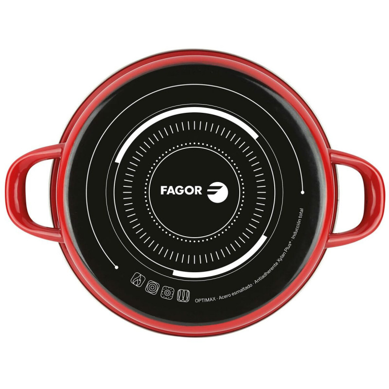 Image secondaire de Casserole FAGOR Optimax Rouge Acier émaillé (Ø 24 x 13 cm)