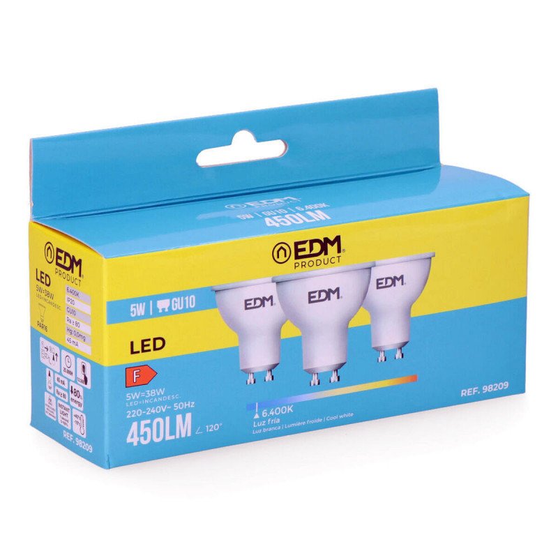 Lampe LED EDM 5 W GU10 450 lm F (6400K)