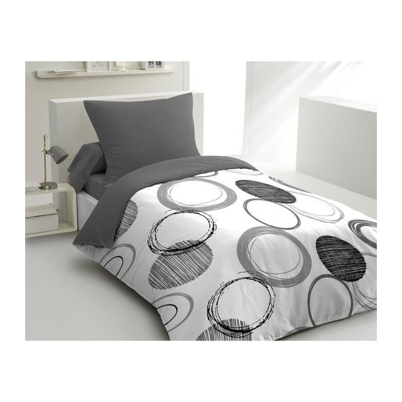 Housse de Couette Home Linge Passion Audace Gris clair 140 x 200 cm