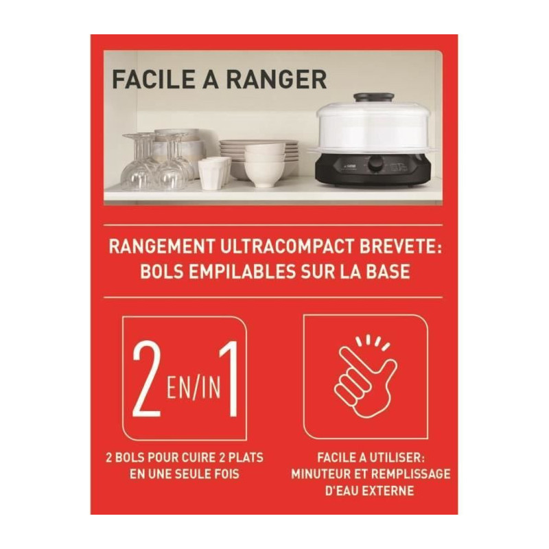 Image secondaire de Cuiseur vapeur Tefal Noir Plastique