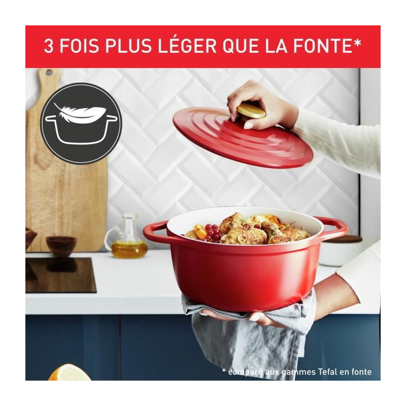 Image secondaire de Tefal Air E2544604 casserole à sauce 4,7 L Rond Rouge