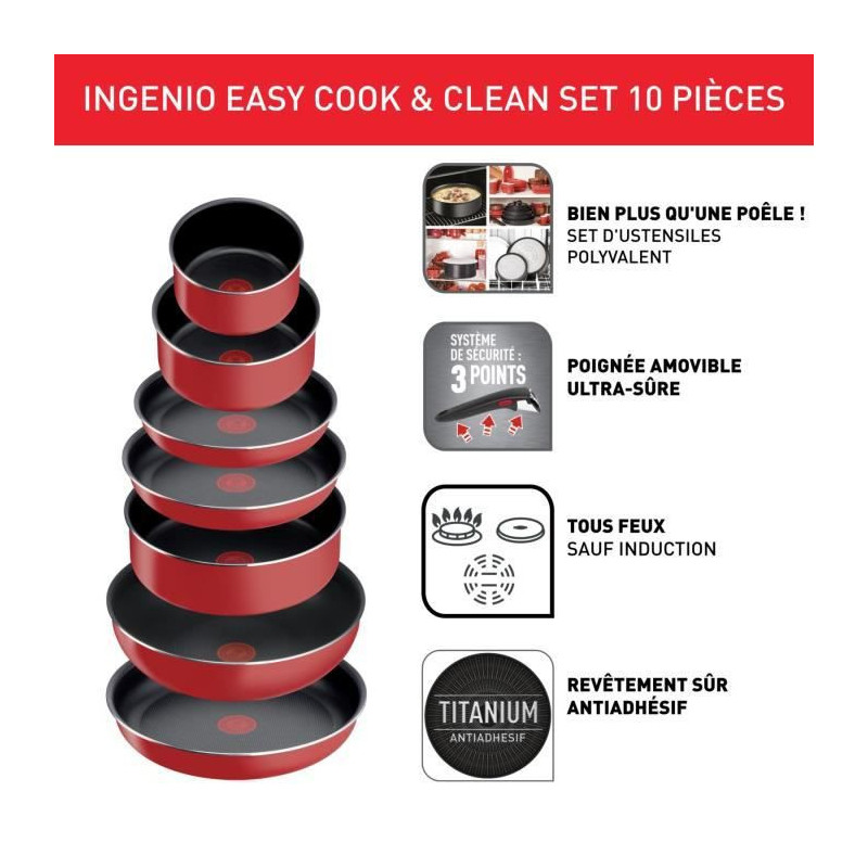 Image secondaire de Tefal Ingenio L1529402 lot de casseroles 10 pièce(s)