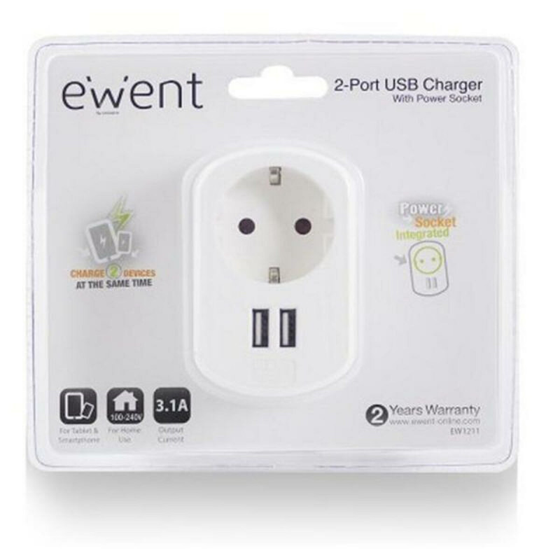 Image secondaire de Ewent EW1211 chargeur d'appareils mobiles Smartphone, Tablette Blanc Secteur Intérieure