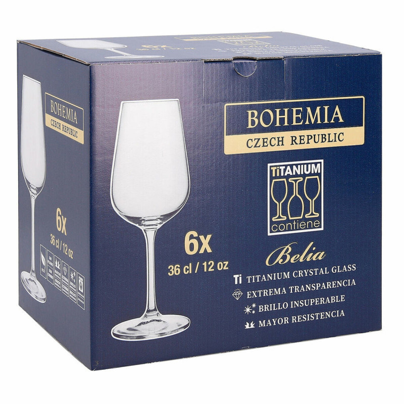 Image secondaire de Verre de vin Bohemia Crystal Belia Transparent 6 Pièces 360 ml