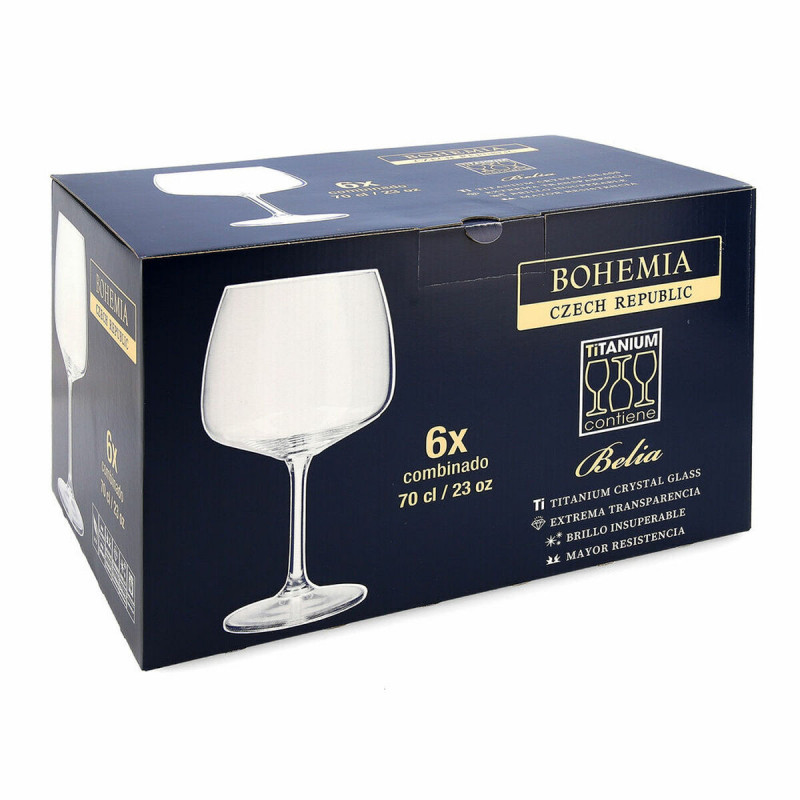 Image secondaire de Verre Bohemia Crystal Belia Combiné Transparent verre 700 ml 6 Pièces