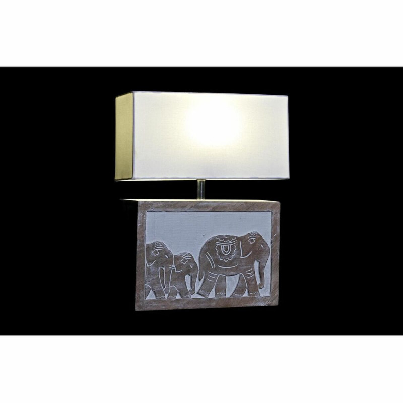 Image secondaire de Lampe de bureau DKD Home Decor Marron Blanc 220 V 50 W Indien (33 x 12 x 41 cm)