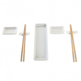 Set de sushi DKD Home Decor Naturel Blanc Bambou Grès Oriental 82,99 €