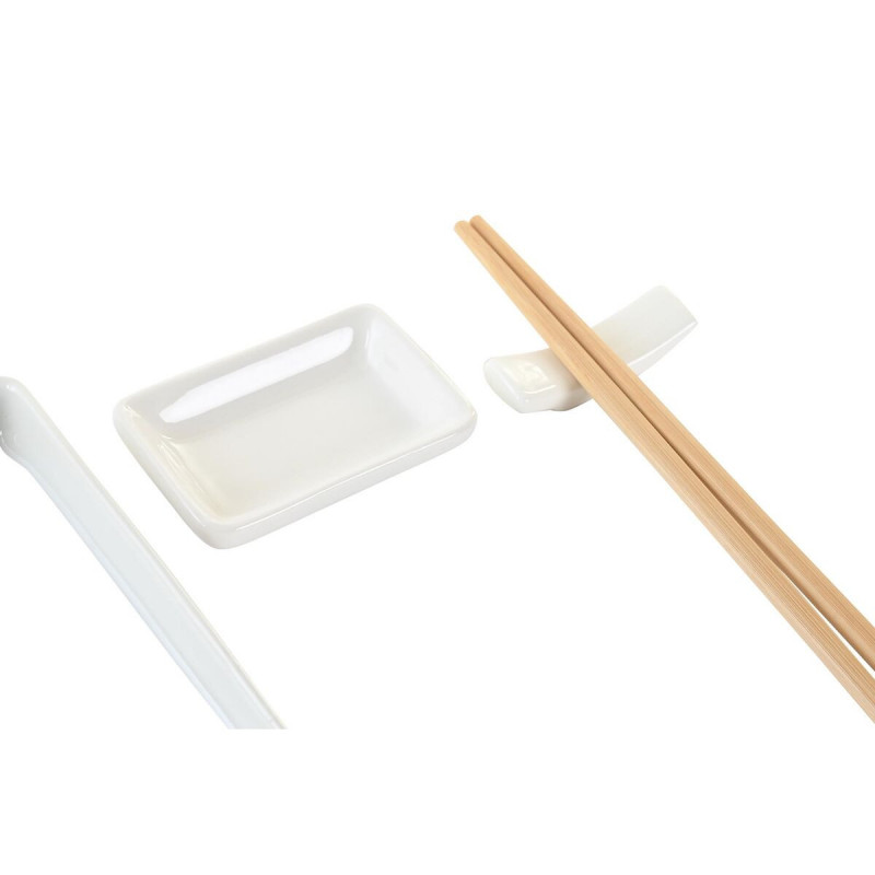 Image secondaire de Set de sushi DKD Home Decor 24 x 7 x 2 cm Naturel Blanc Grès Oriental