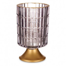 Lanterne à LED Métal Gris Doré verre (10,7 x 18 x 10,7 cm) 31,99 €
