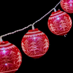 Guirlande de boules LED 2 m Sapin de Noël Ø 6 cm Rouge Blanc 24,99 €