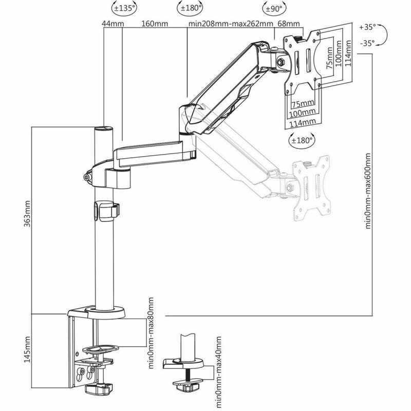 Image secondaire de V7 Support de moniteur de réglage de l'écran tactile