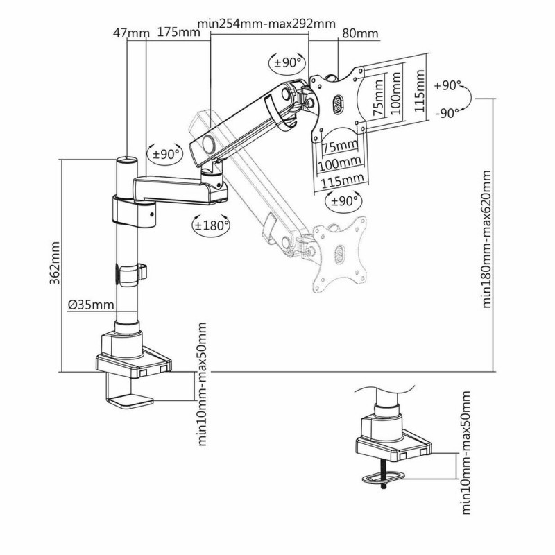 Image secondaire de V7 Support écran Pro Touch Adjust