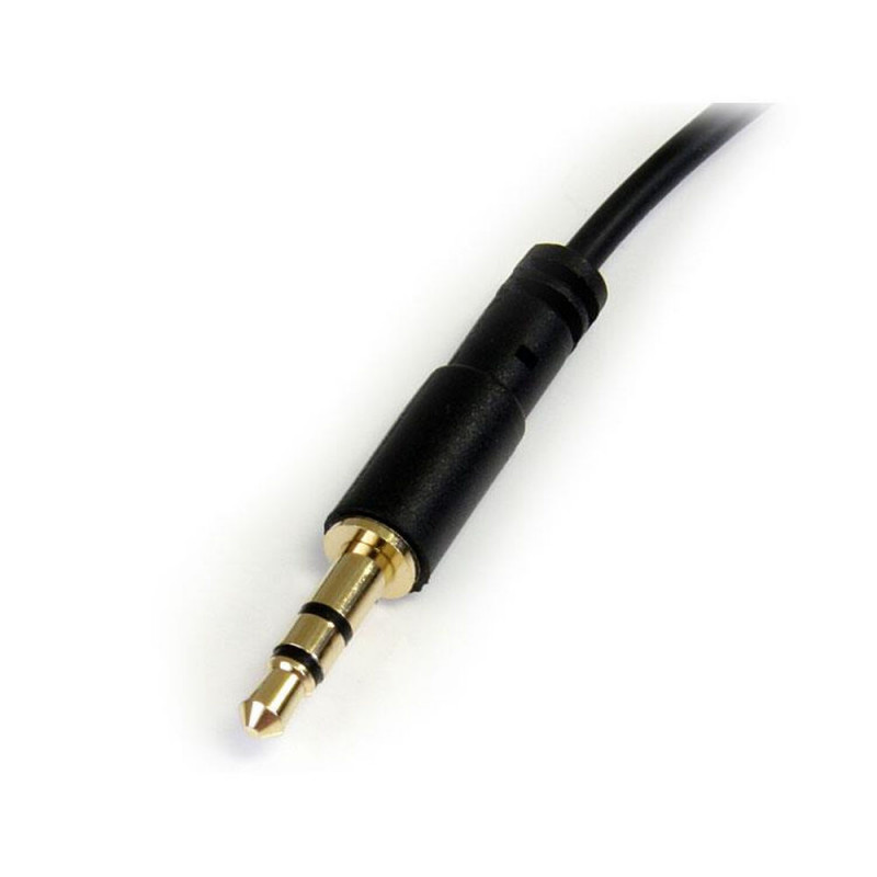 Image secondaire de Startech.com Câble audio slim Mini-Jack 3,5 mm vers Mini-Jack 3,5 mm coudé à angle droit de 1,8 m - M/M