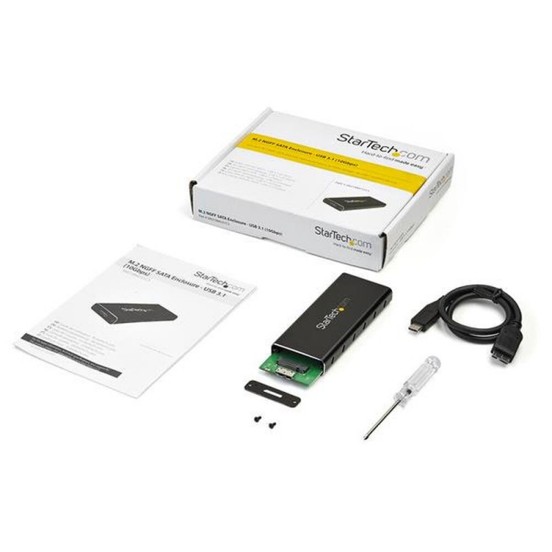 Image secondaire de Startech.com Boîtier USB 3.1 (10 Gb/s) pour SSD SATA M.2 NGFF avec câble USB-C - Aluminium