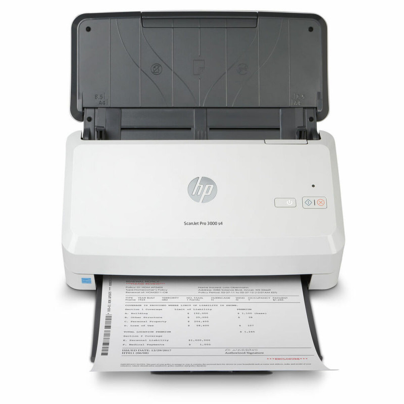 HP Scanjet Pro 3000 s4 Alimentation papier de scanner 600 x 600 DPI A4 Noir, Blanc