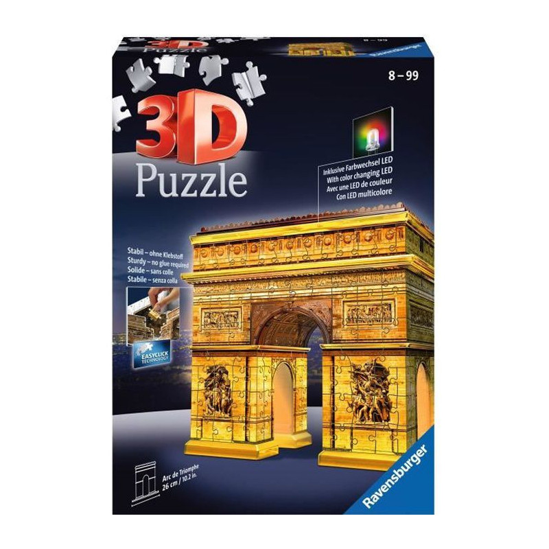 Ravensburger Puzzle 3D Arc de Triomphe illuminé